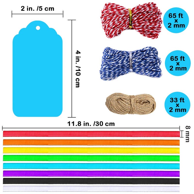 Supla 200 Pcs 20 Colors Gift Tags Sign with String Party Favor Paper Tags Escort Cards Wishing Tree Tags Name Place Cards Hanging Sign Tags Price Tags Labels Treats Tags Scrapbook Cards with Hole - Image 2